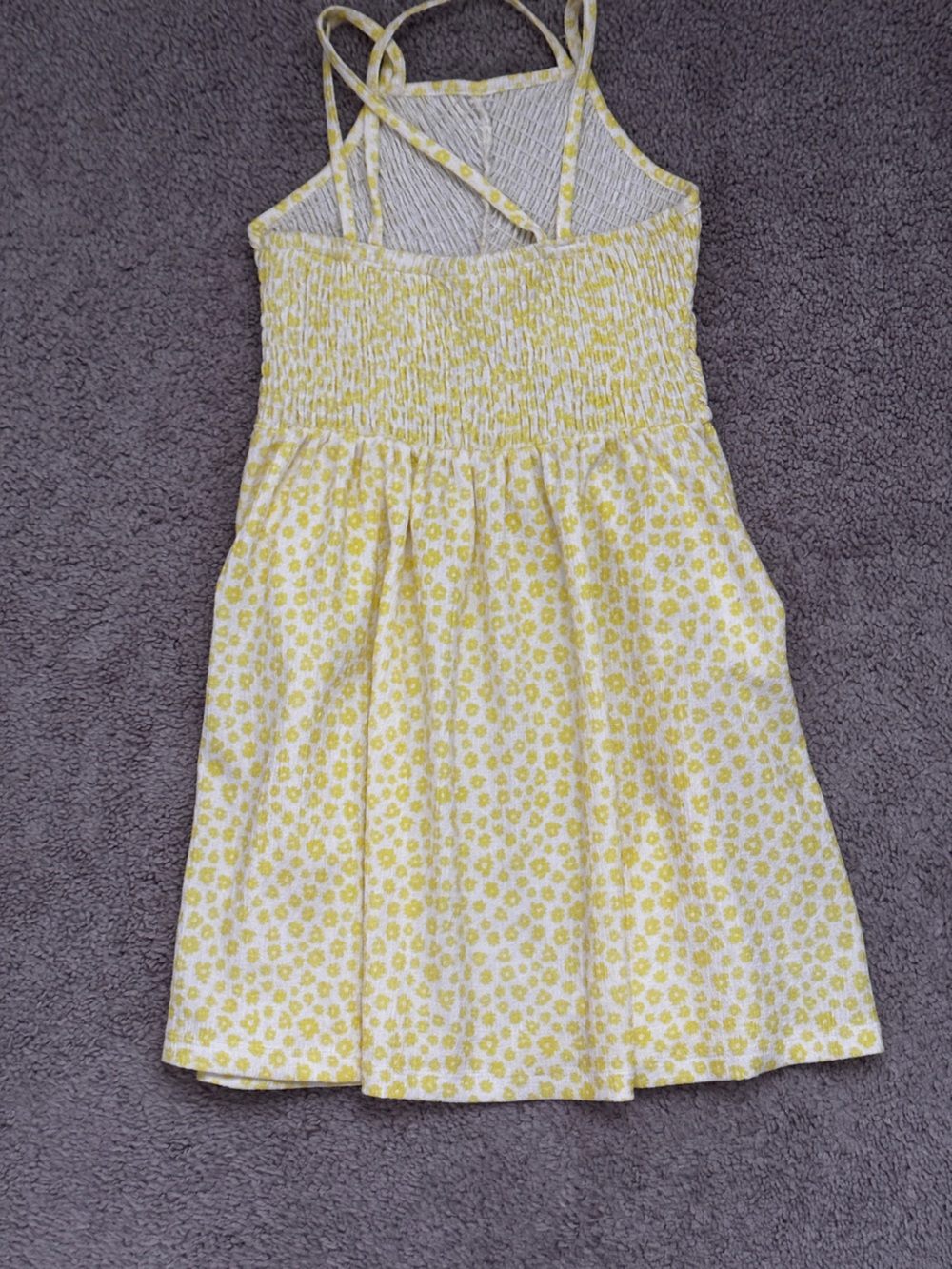 Zara Yellow Floral Smock Tank Dress